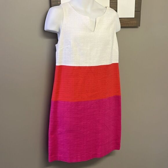 Talbots Women’s Color Block Sleeveless Sheath Dress- Size 10 - Picture 3 of 13